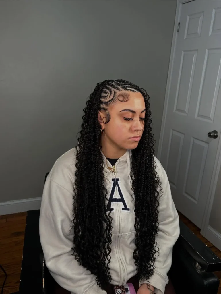 Knotless Braids with Curls