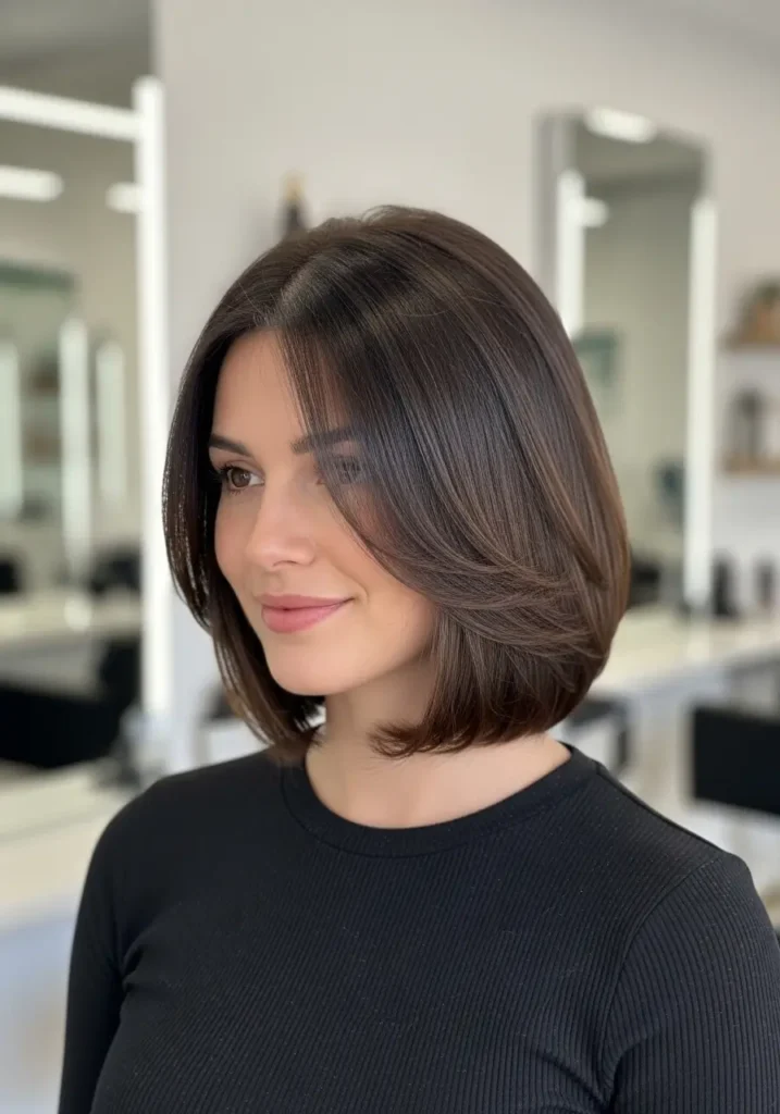 Layered Bob with Blunt Ends