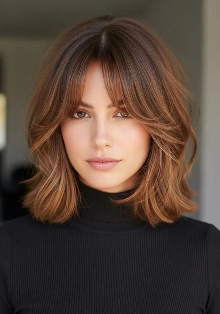 Layered Bob with Curtain Bangs