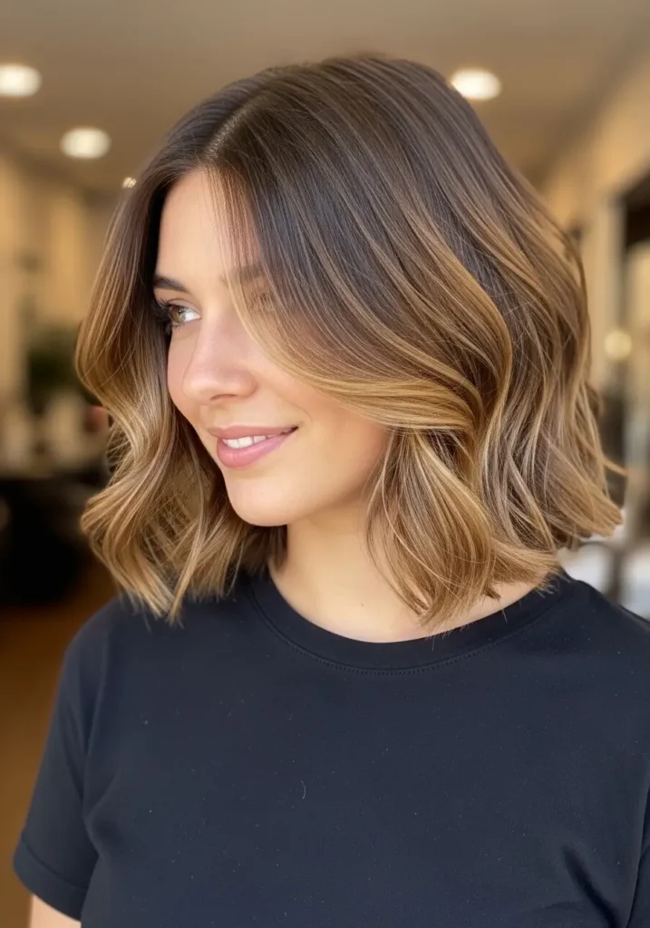 Layered Bob with Subtle Waves