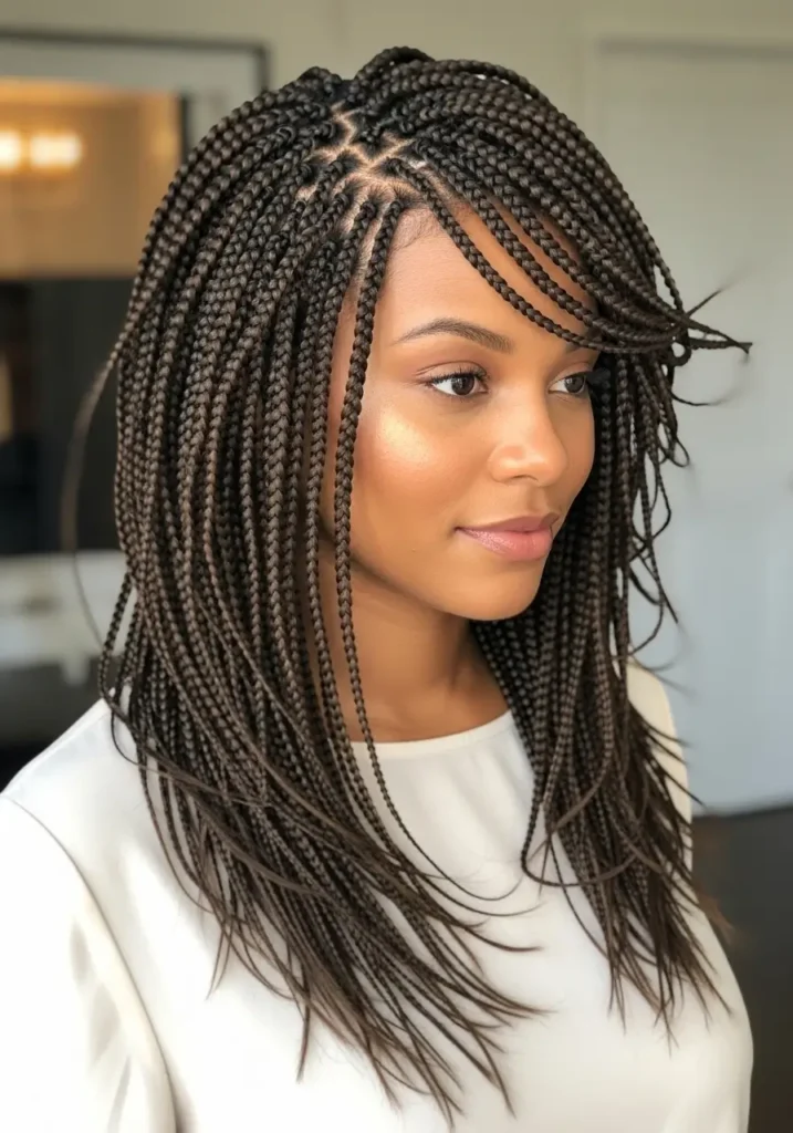 Layered Micro Braids Look