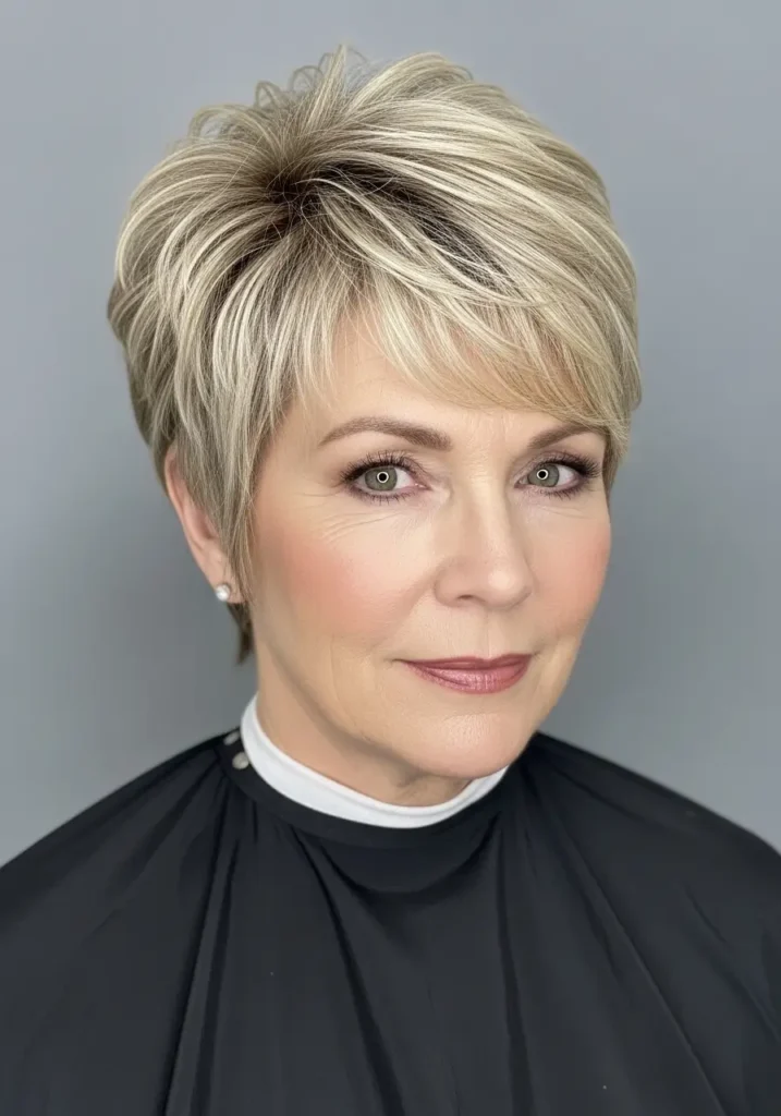 Layered Short Cut With Volume Crown