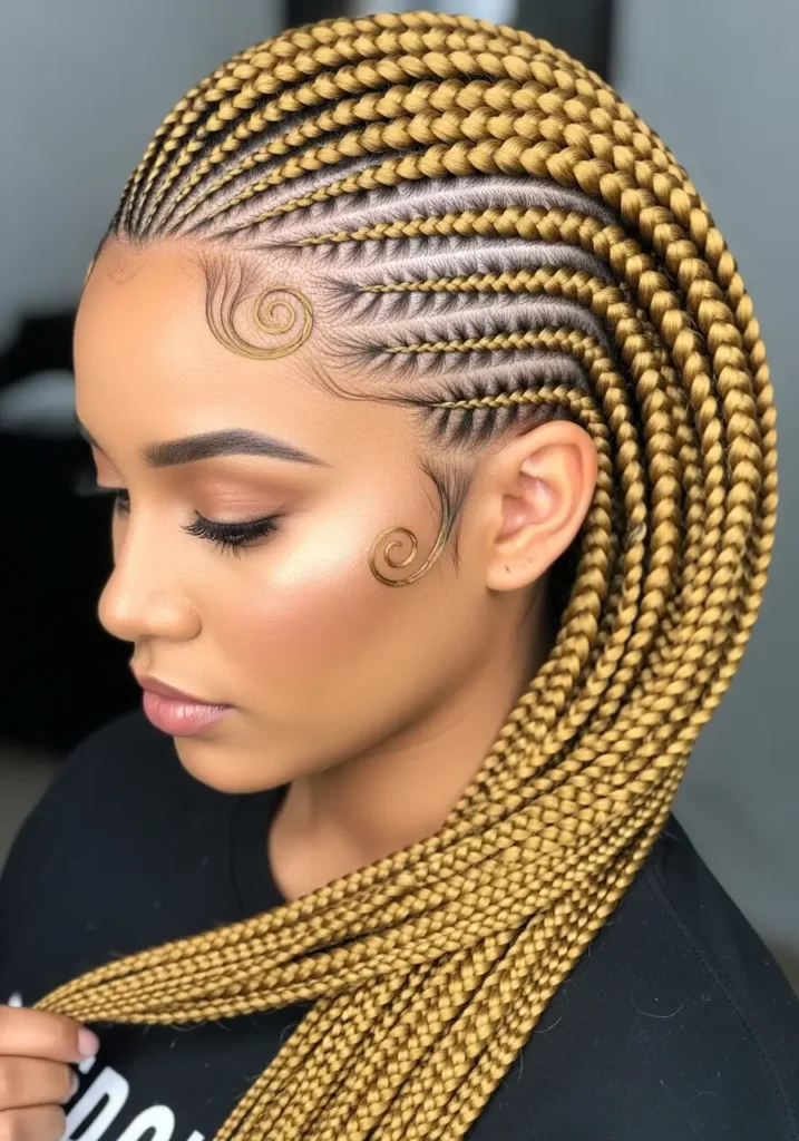 Lemonade Braids with Baby Hairs