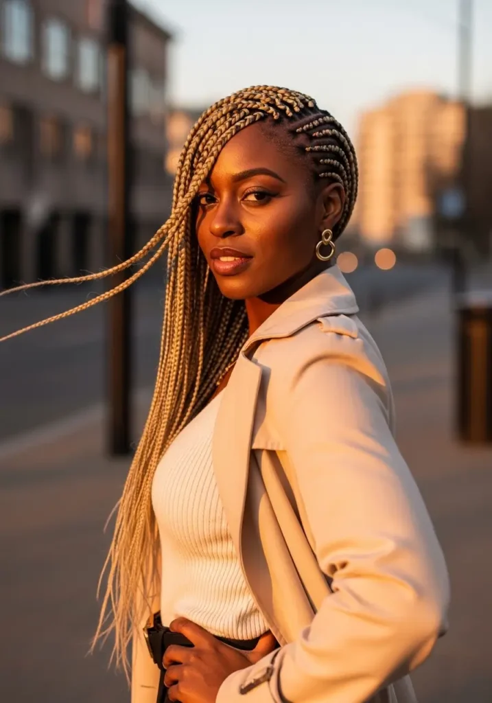 Lemonade Braids with Side Sweep