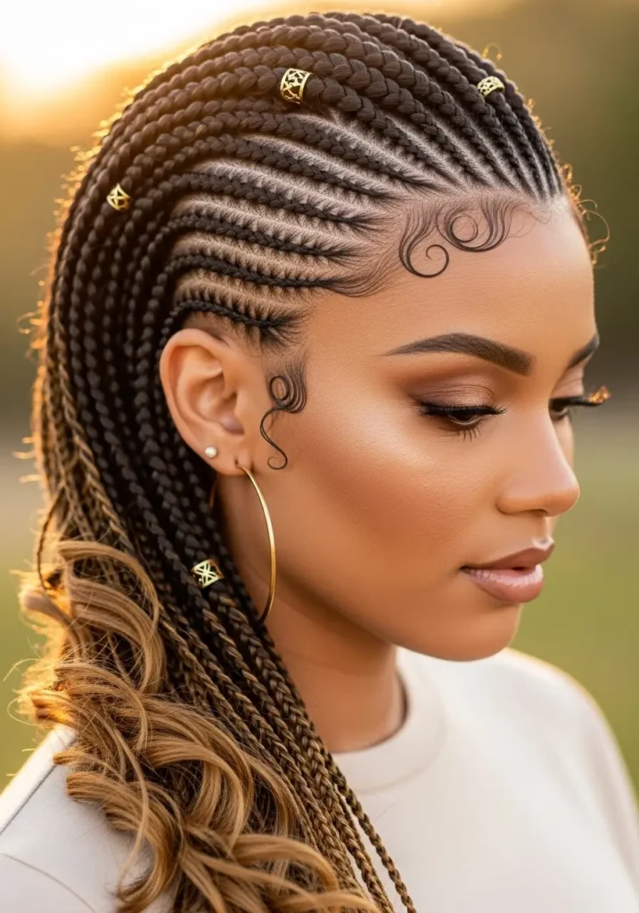 Lemonade Braids with Side-Swept Style