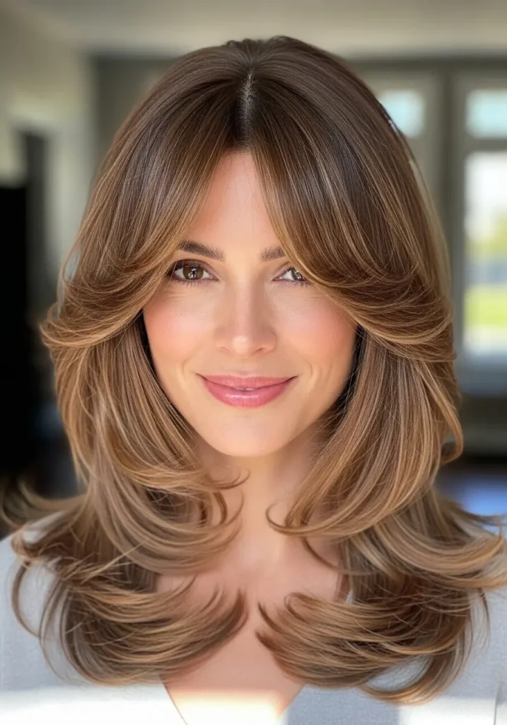 Long Butterfly Cut with Curtain Bangs