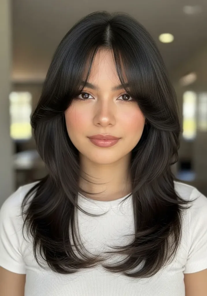 Long Face Framing Bangs