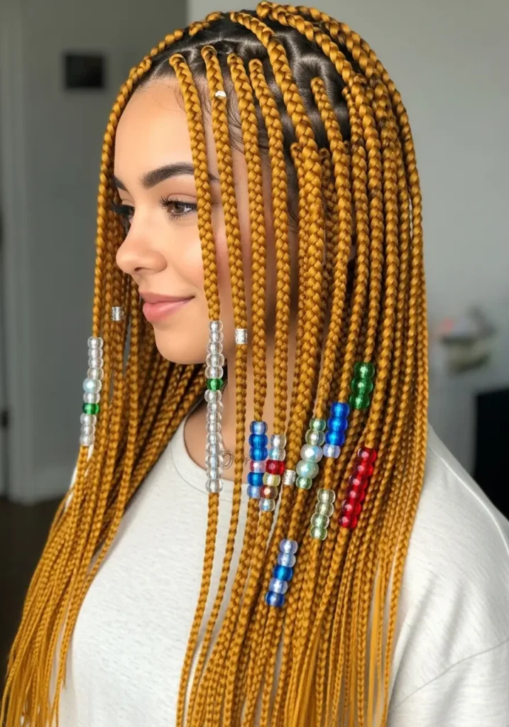 Long Lemonade Braids with Beads