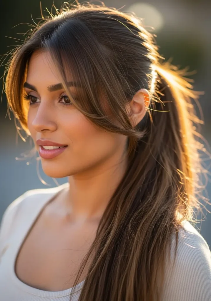 Long Ponytail with Soft Face Framing Pieces