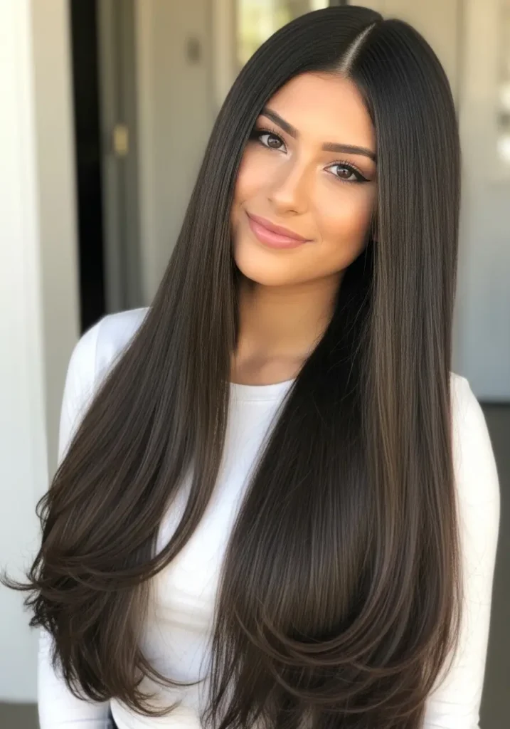 Long, Straight Hair with Middle Part