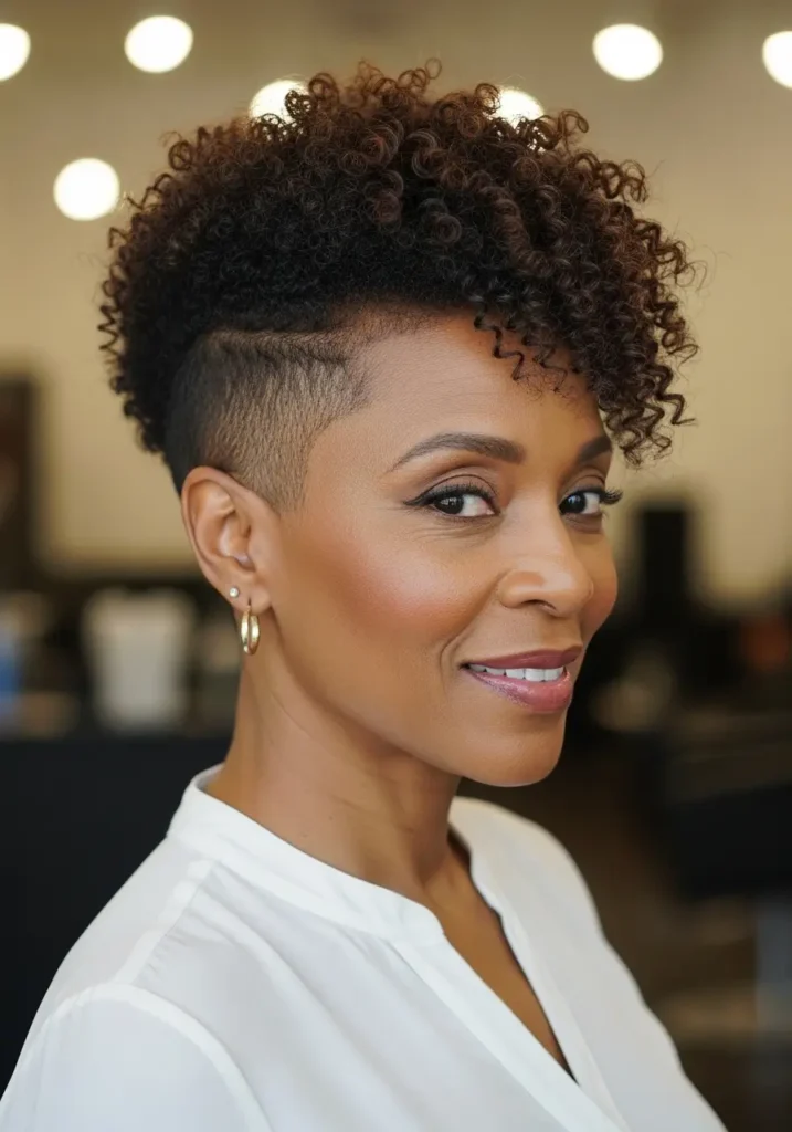 Low Fade with Curly Top