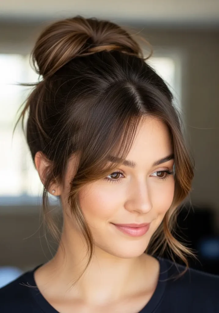 Messy Bun with Face-Framing Pieces