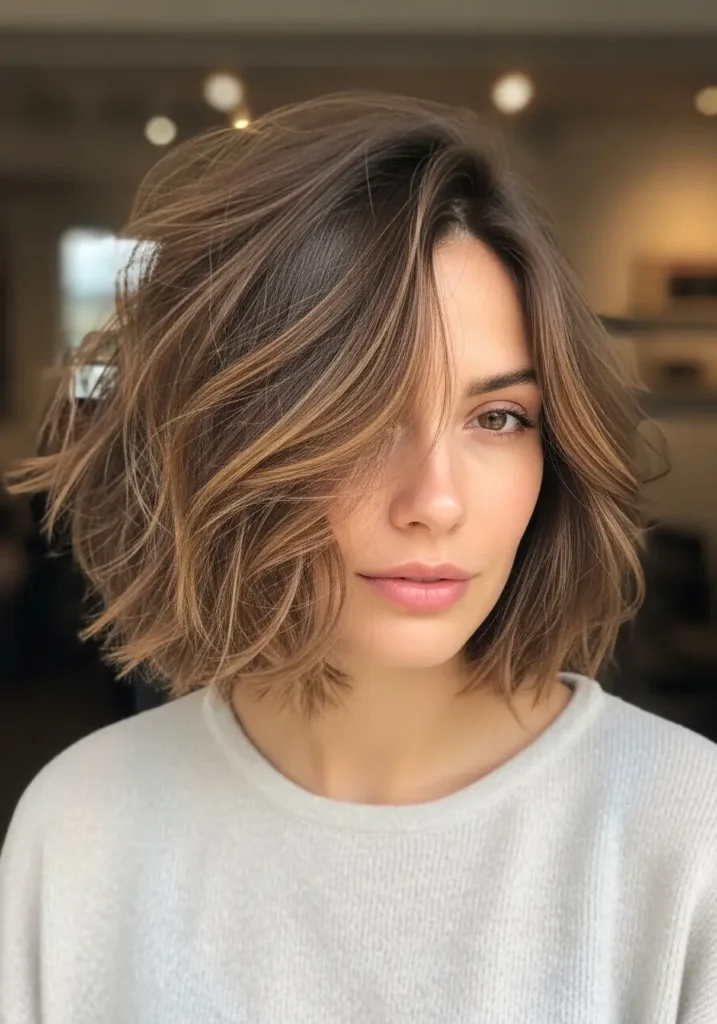 Messy Textured Bob for Relaxed Style