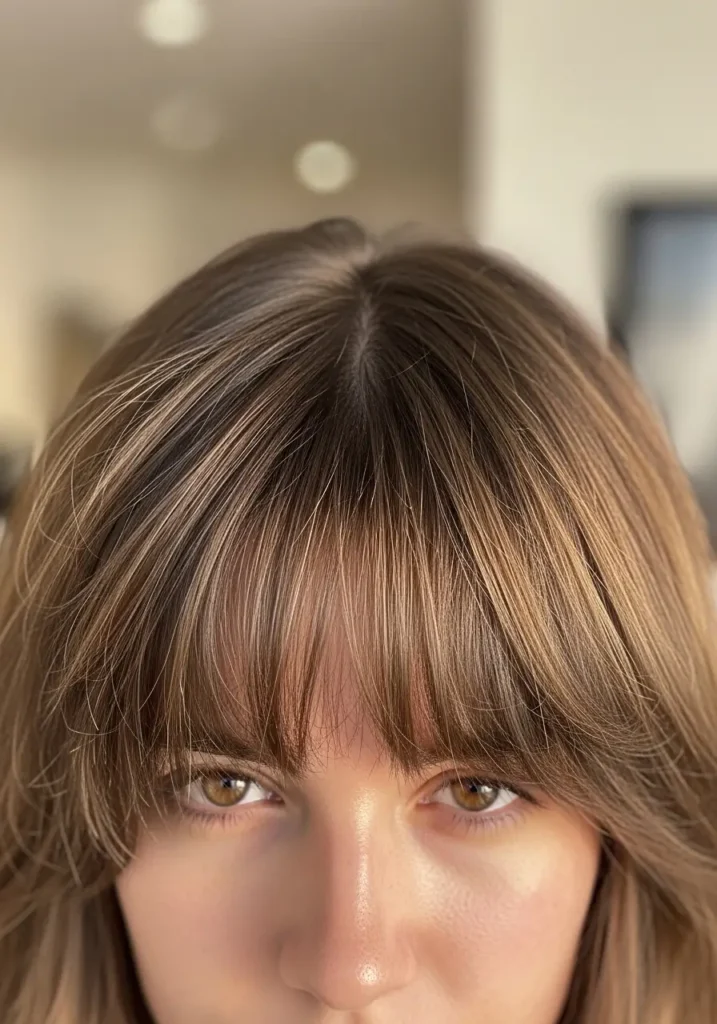 Messy Textured Curtain Bangs