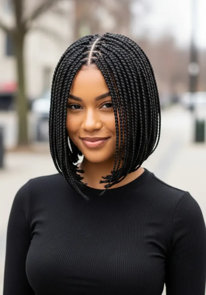 Micro Braids Bob Cut