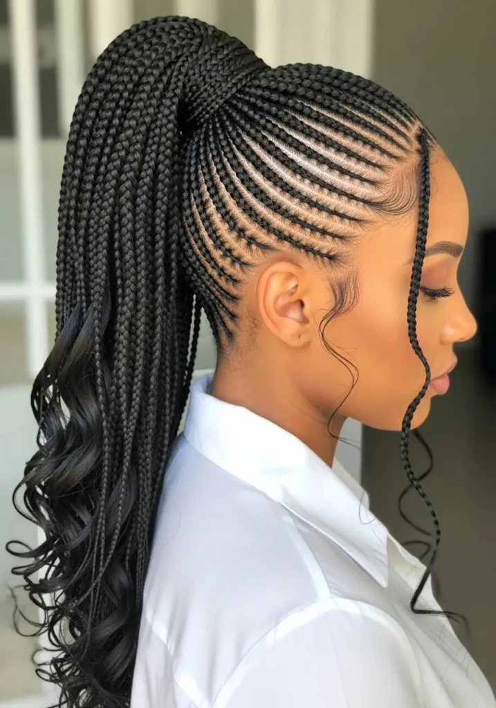 Micro Braids Ponytail Style