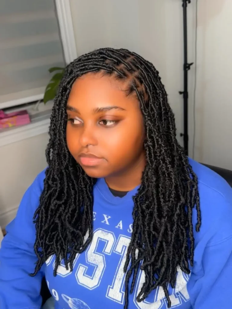 Middle-Part Faux Locs