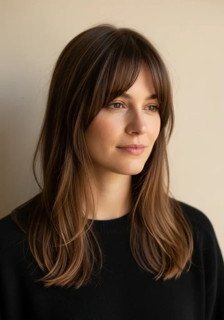 Minimalist Curtain Bangs Look