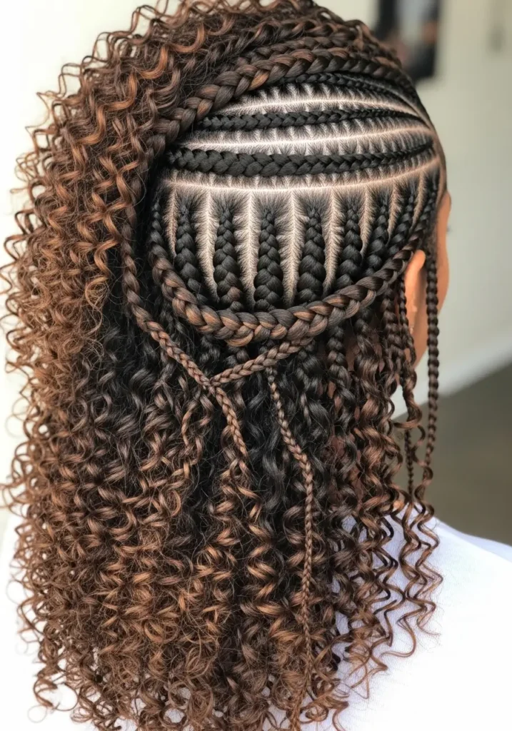 Mixed Texture Braids with Curly Ends