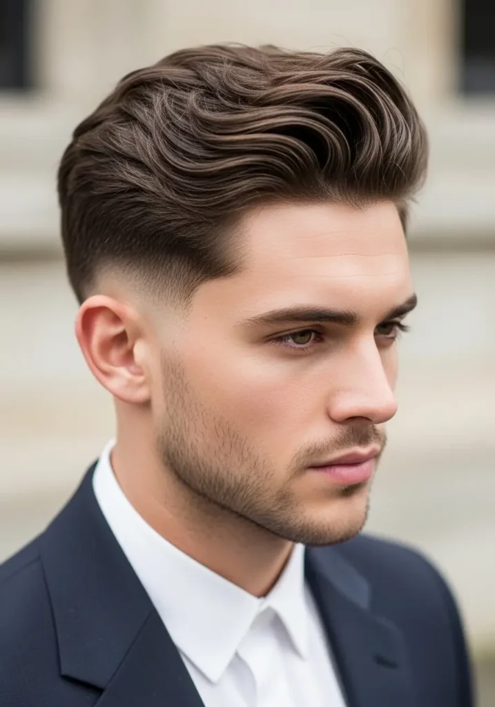 Modern Side Part with Texture