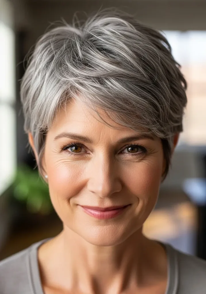 Natural Gray Textured Pixie