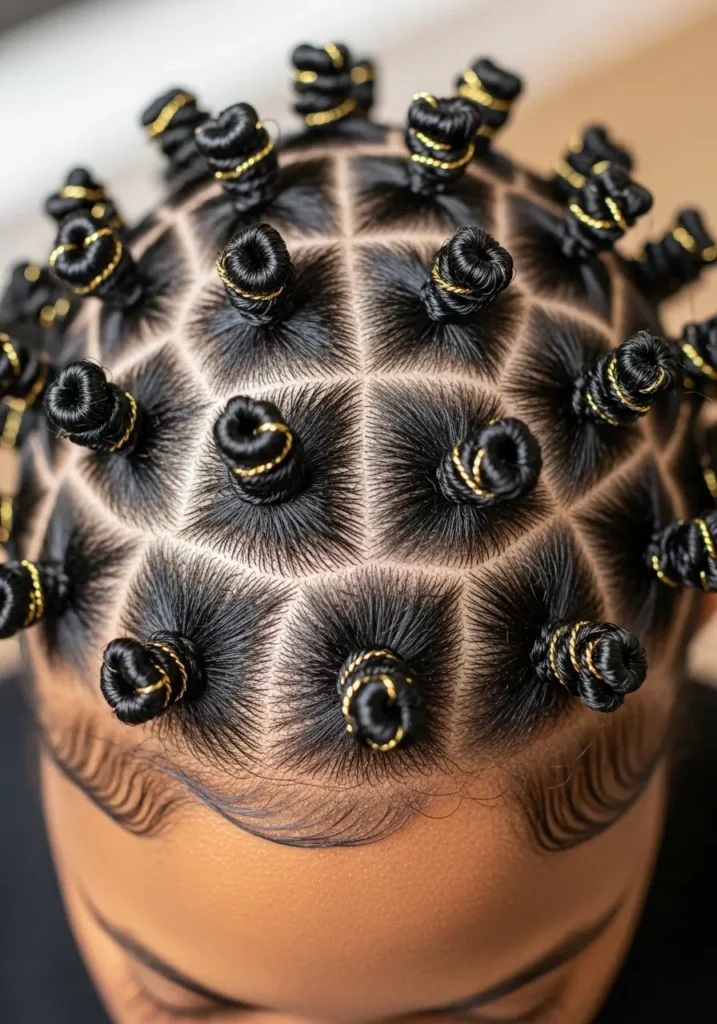 Patterned Bantu Knots