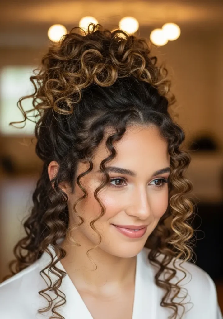 Pineapple Updo for Curls