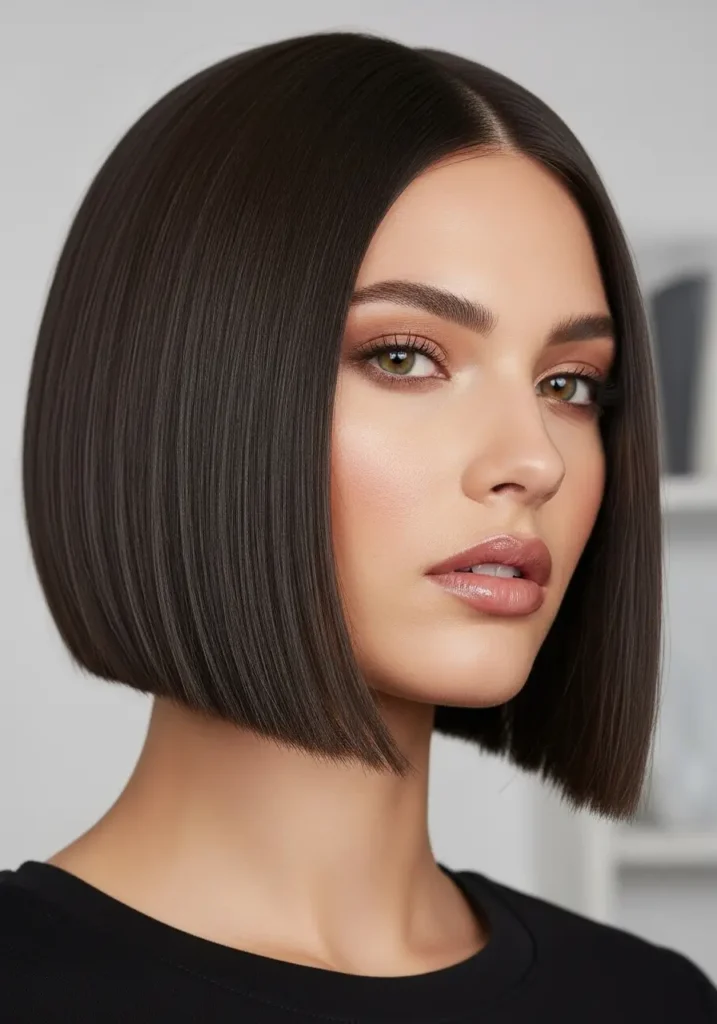 Polished Jawline Blunt Bob
