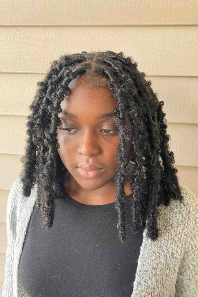 Shoulder-Length Faux Locs