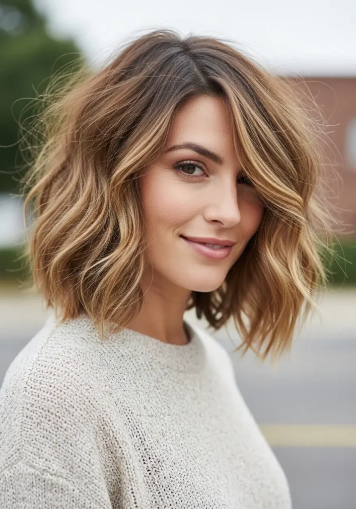 Relaxed Tousled Bob with Natural Texture