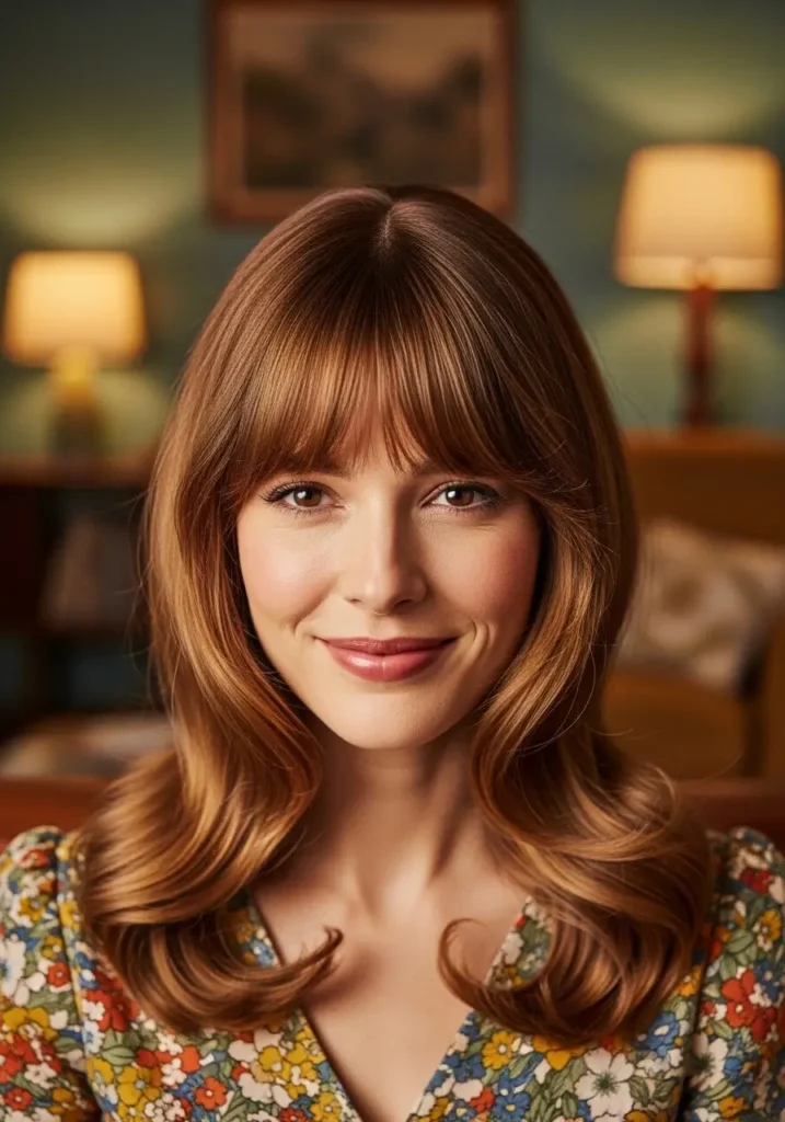 Retro-Inspired Curtain Bangs