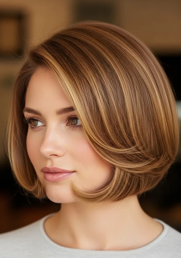 Rounded Bob for Soft Feminine Shape