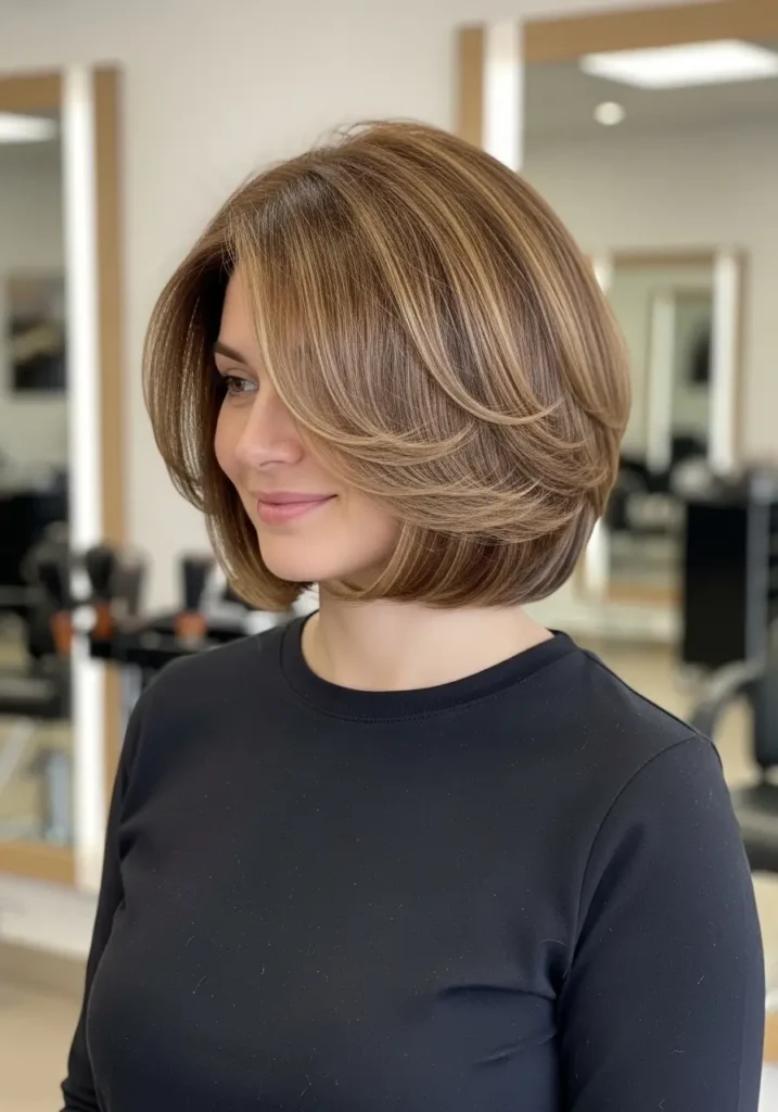 Rounded Layered Bob for Soft Shape