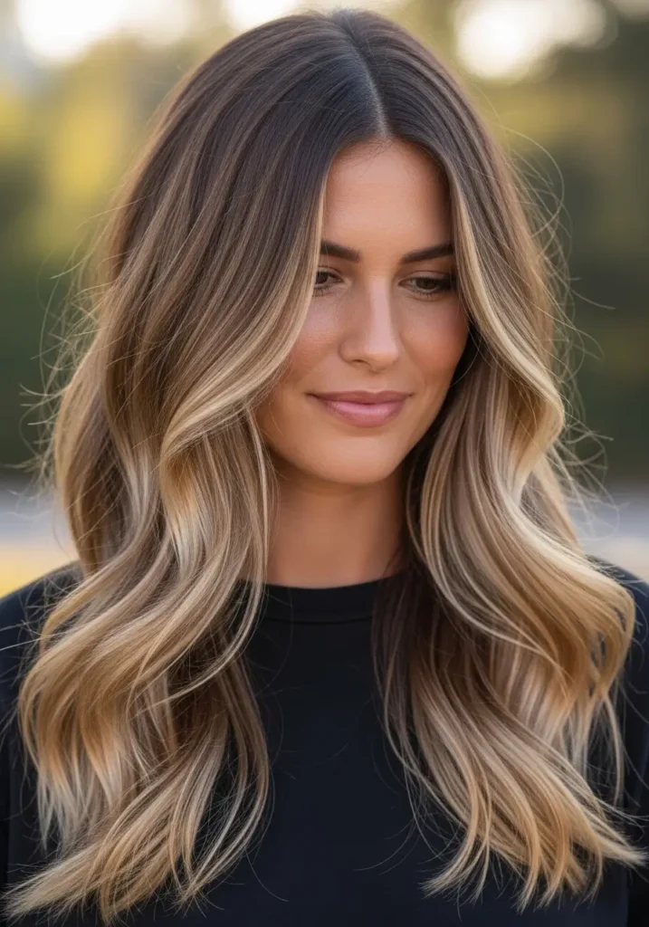 Sandy Brown Natural Balayage