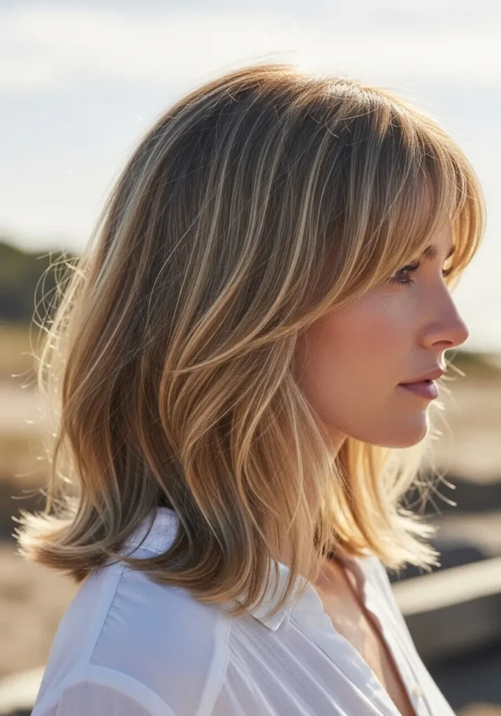 Sandy Dirty Blonde Mid-Length Cut