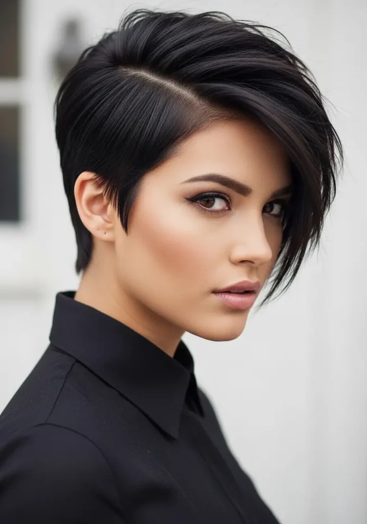 Sharp Side-Part Pixie