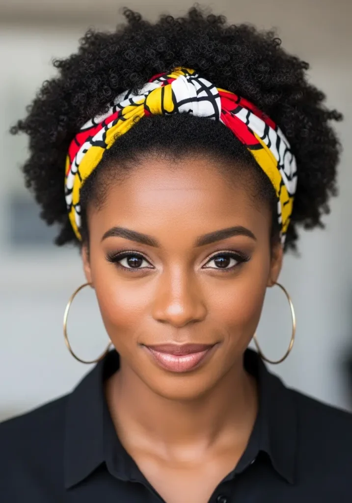 Short Afro with Headband Styling