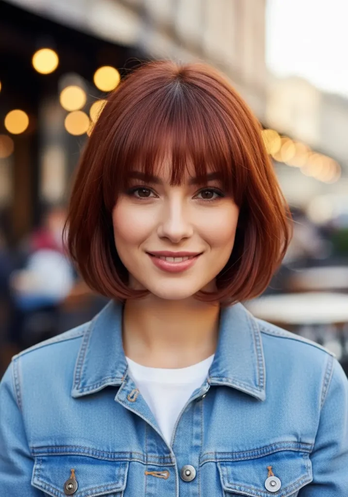 Short Bob with Curtain Bangs