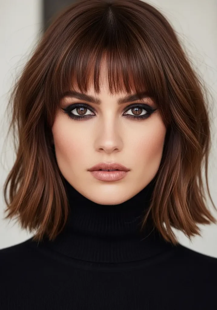 Short Curtain Bangs for Chic Edge