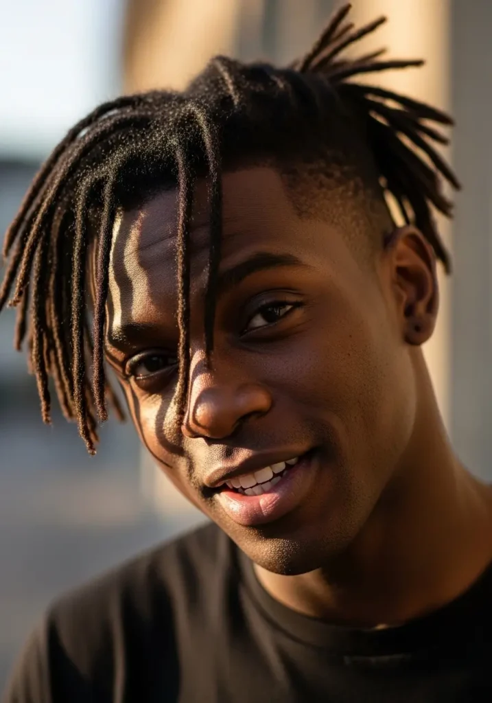 Short Dreads Pulled Forward