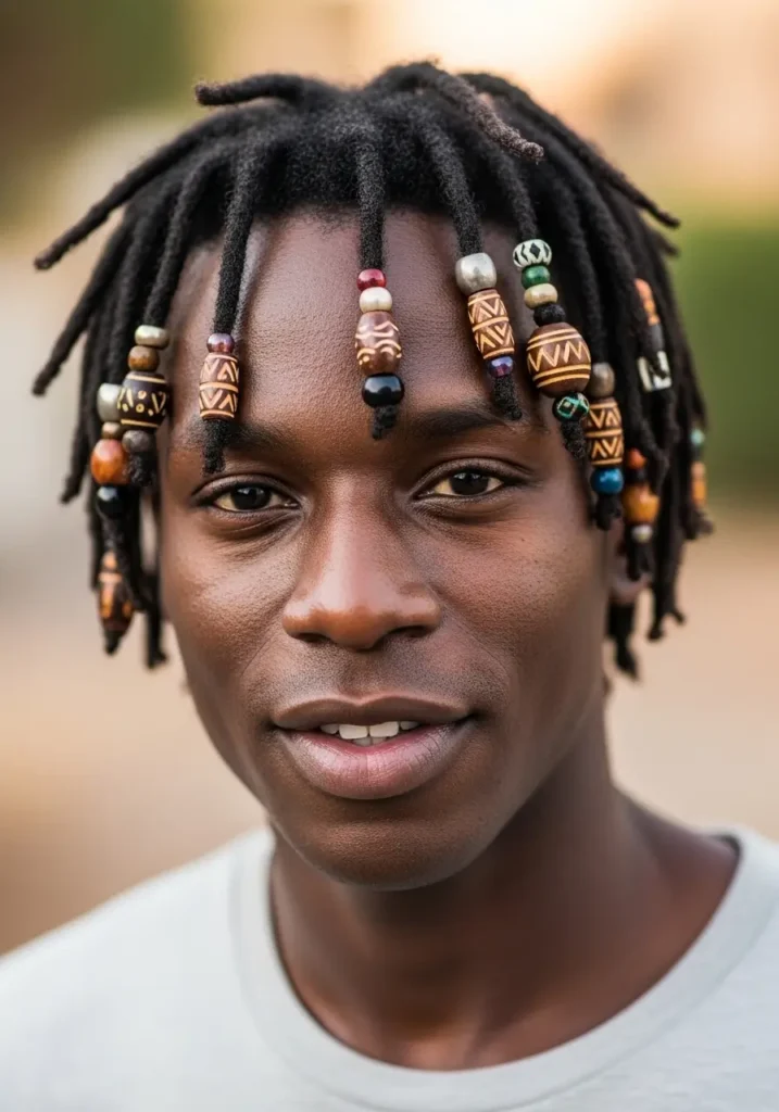 Short Dreads With Beads