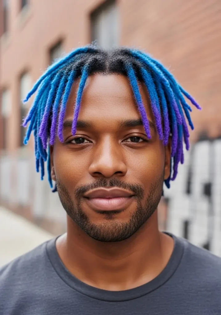 Short Dreads With Dyed Tips