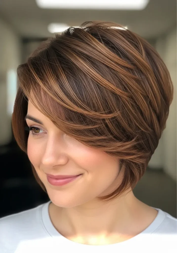 Short Layered Cut with Side Part