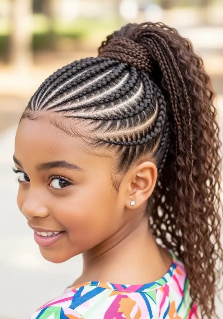 Side Part Braided Ponytail