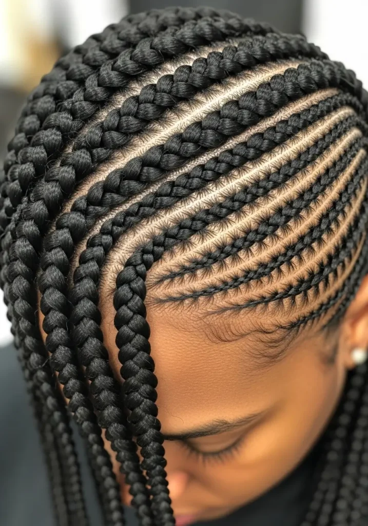 Side Part Cornrows