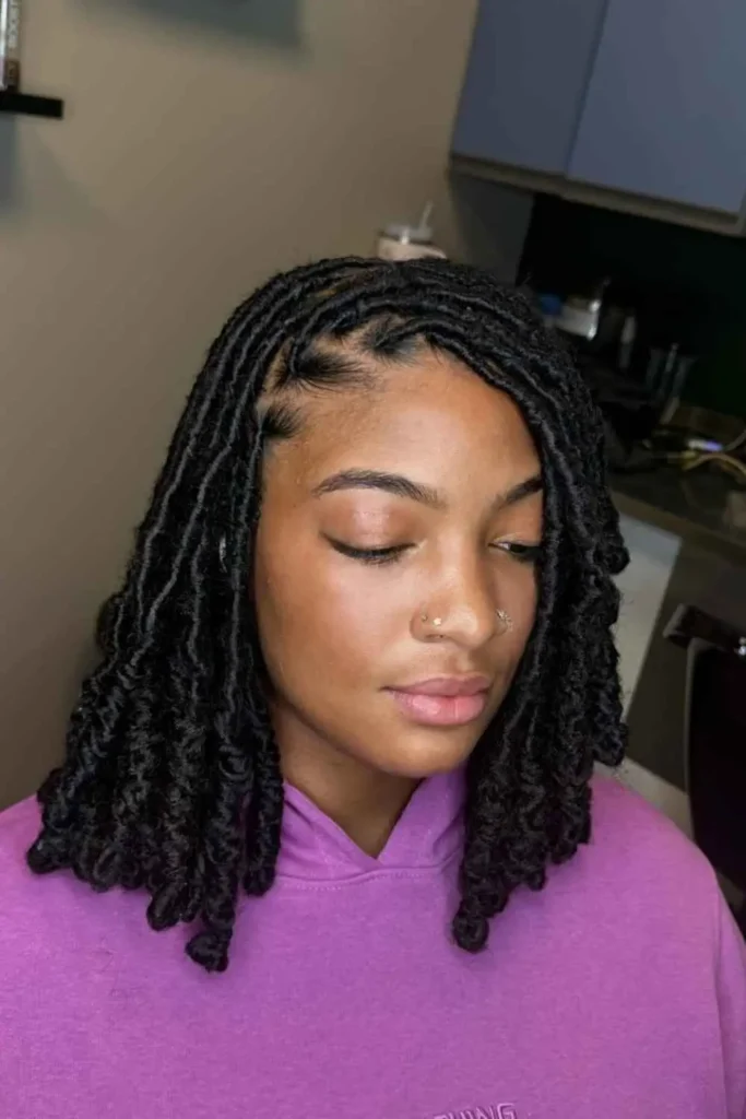 Side-Part Faux Locs