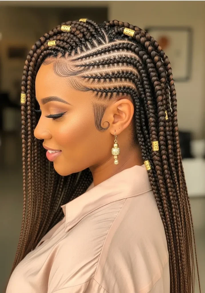 Side Part Fulani Braids