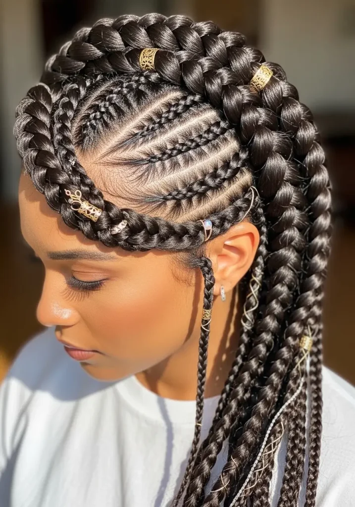 Side Part Goddess Braids