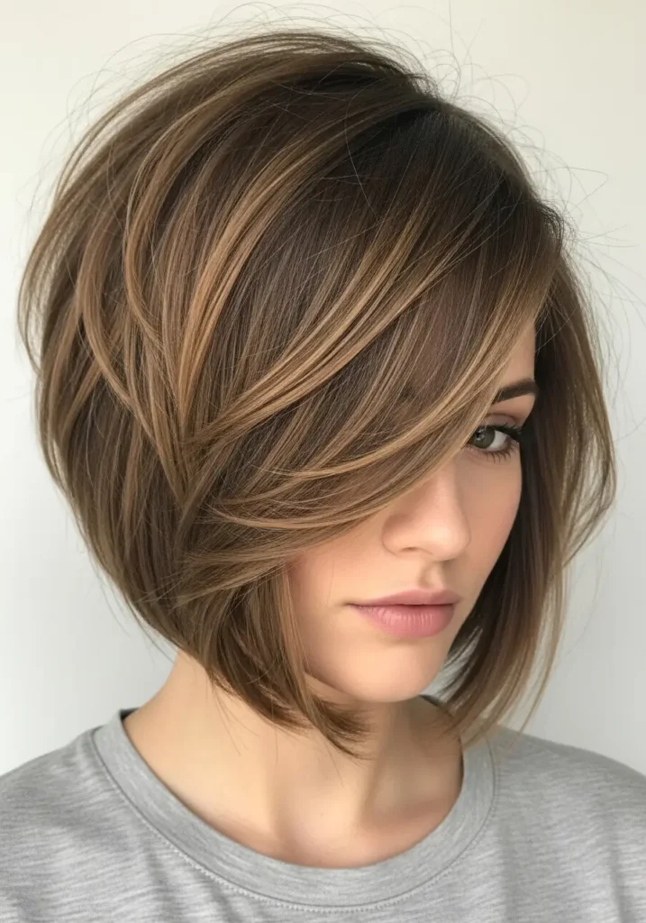 Side-Parted Choppy Bob