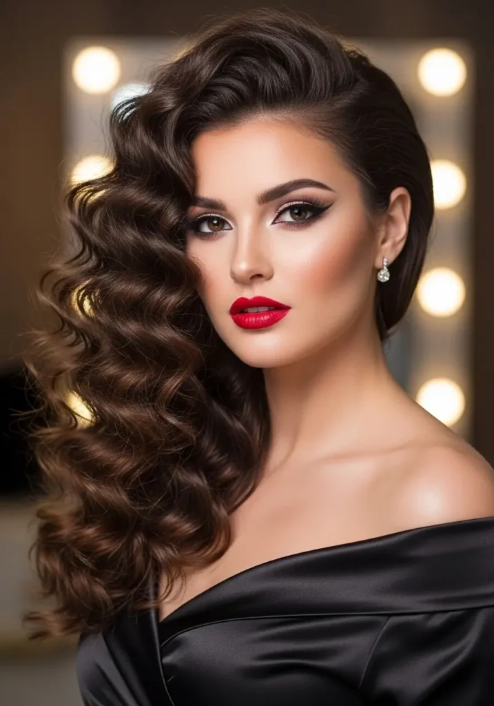 Side Swept Curly Glam